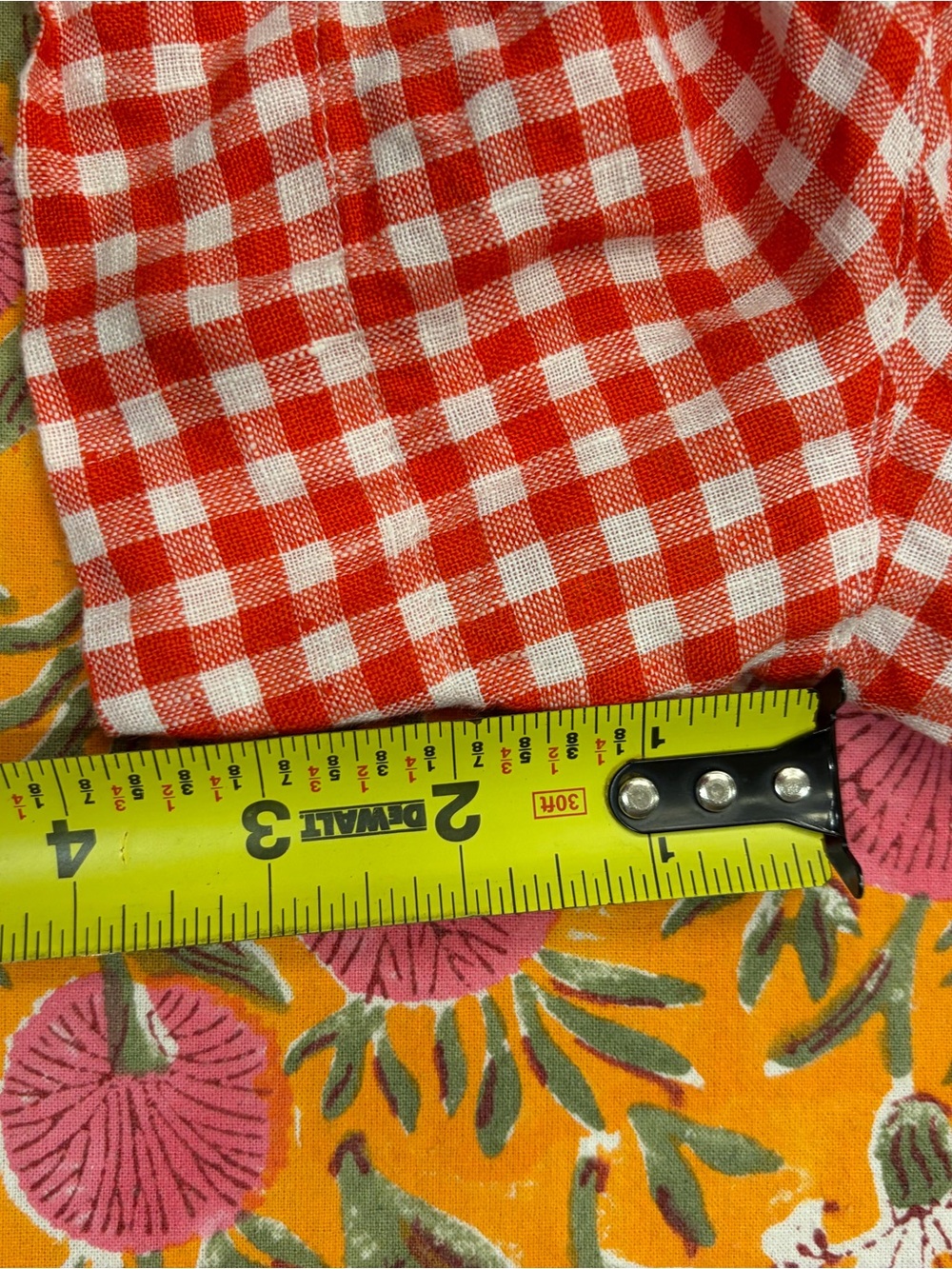 C&C California 100% Linen Shorts XL Red & White Gingham Elastic Waist pockets - Picture 5 of 6